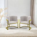 Ver imagem 1 de Kit 2 Poltronas Decorativa Sala de Estar Luana Base Gold Suede