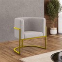 Ver imagem 3 de Kit 2 Poltronas Decorativa Sala de Estar Luana Base Gold Suede