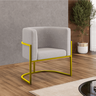 Kit 2 Poltronas Decorativa Sala de Estar Luana Base Gold Suede - 3