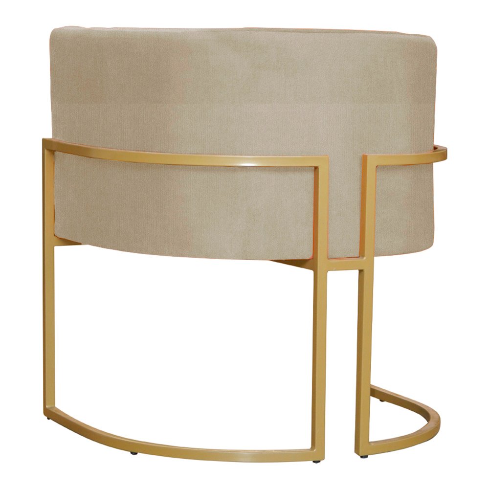 Kit 2 Poltronas Decorativa Sala de Estar Luana Base Gold Suede Bege - Montanaris Decor - 6