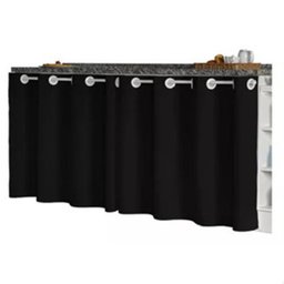 Cortina de Pia Preto 1,50x0,90 para Cozinha e Balcão com Ilhós Decoração de Cozinha Área de Serviço - 1