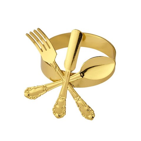 Conjunto de Aneis para Guardanapo Trio GOLD 4 Peças Hauskraft AGDN-012GD