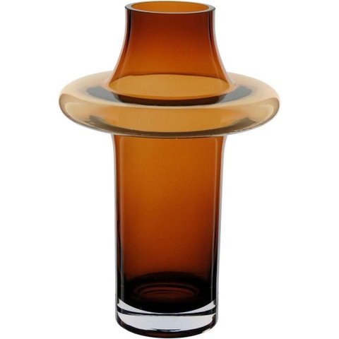 Vaso Decorativo Enfeite Casa Vintage Home&co Vidro 29x20x20cm Âmbar