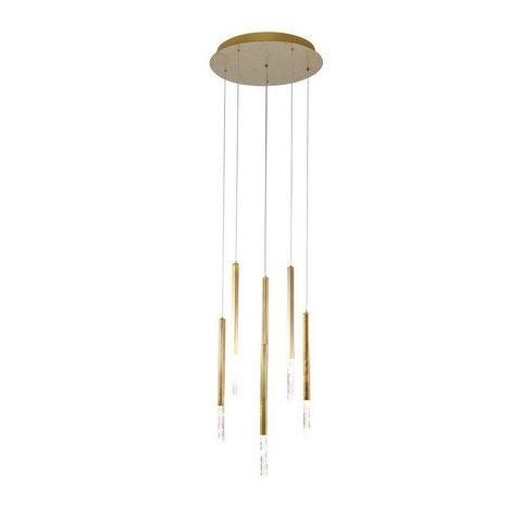 Pendente Petra 44cm X 40cm 6 X 2w Led Dourado - Bella - Oc001l