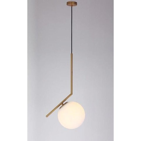 Pendente Dourado com Globo Leitoso 1E27