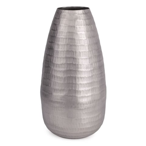 Vaso Decorativo em Metal Prata 40cm 22011 Mart