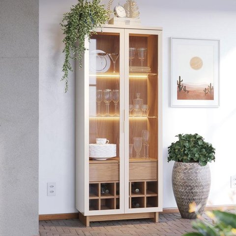 Cristaleira Ambiente Guanabara Off White Freijó– Colibri