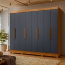 Ver imagem 2 de Guarda Roupa Grande Quarto Casal Diplomata 8 Portas 4 Gavetas Freijo com Cinza
