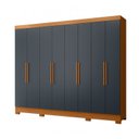 Ver imagem 1 de Guarda Roupa Grande Quarto Casal Diplomata 8 Portas 4 Gavetas Freijo com Cinza