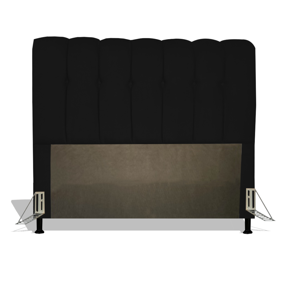 Cabeceira Estofada Florença 140 cm Para Cama Box Quarto Casal Luxo MV Estofados Suede Preto