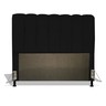 Cabeceira Estofada Florença 140 cm Para Cama Box Quarto Casal Luxo MV Estofados Suede Preto - 1
