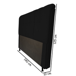 Cabeceira Estofada Florença 140 cm Para Cama Box Quarto Casal Luxo MV Estofados Suede Preto - 2