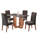 Ver imagem 2 de Mesa de Jantar 4 Lugares com Vidro Pajero Mel/grafite - Viero Móveis