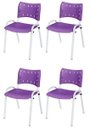 Ver imagem 2 de Cadeira Iso Base Branco Escola, Escritório - Violeta Kit 4 Un