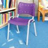 Cadeira Iso Base Branco Escola, Escritório - Violeta Kit 4 Un - 1