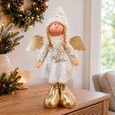 Ver imagem 3 de Dupla Boneco Anjo Natalino Dourado Branco Decorativo de 45cm