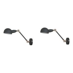 2 Luminária Arandela Articulada Preto Fosco Haste Alz62 - 1