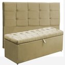Ver imagem 1 de Kit Cabeceira Mel + Calçadeira Itália Queen 160 CM Suede Marfim - D A Decor