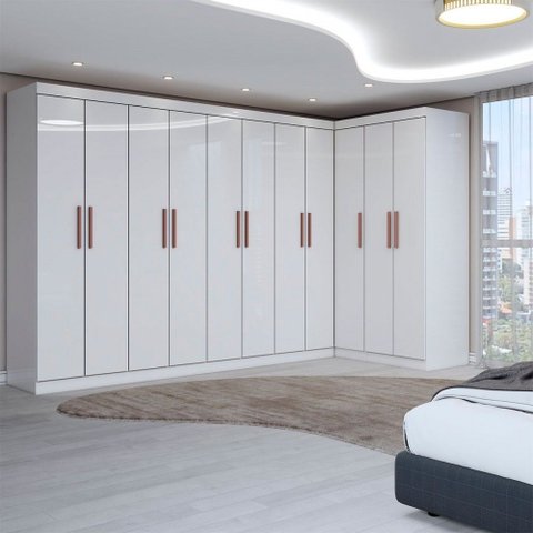 Guarda-roupa Casal Modulado Odisseia 11 Portas 4 Gavetas Branco - Panorama Móveis