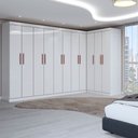 Ver imagem 1 de Guarda-roupa Casal Modulado Odisseia 11 Portas 4 Gavetas Branco - Panorama Móveis