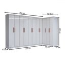 Ver imagem 4 de Guarda-roupa Casal Modulado Odisseia 11 Portas 4 Gavetas Branco - Panorama Móveis