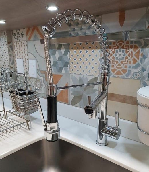 Torneira P/ Cozinha Gourmet Misturador Monocomando 50cm Spray - 5