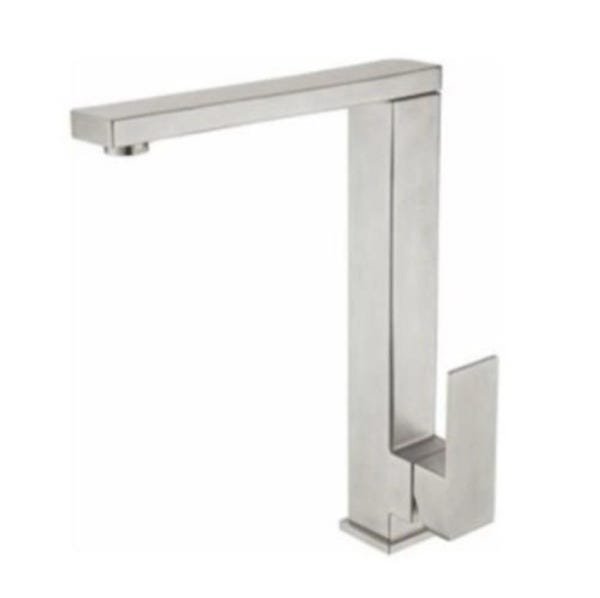 Torneira Quadrada Monocomando Prata Escovada Vanity Giro 360 Agua Quente ou Fria Qualidade Garantida - 1