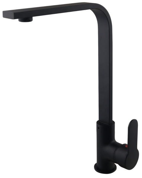 Torneira Monocomando para Cozinha Gourmet Misturador com Arejador e Bica Giratória Preto Fosco - 1