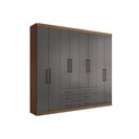 Ver imagem 2 de Guarda Roupa 8 Portas e 6 Gavetas Master 8.6 Jatobá/grafite - Santos Andirá