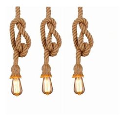 Luminária Pendente Corda Rústico Retro para Quarto Bancada Gourmet 1,80cm - 5