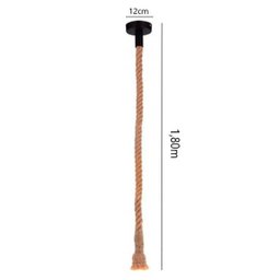 Luminária Pendente Corda Rústico Retro para Quarto Bancada Gourmet 1,80cm - 2