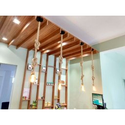 Luminária Pendente Corda Rústico Retro para Quarto Bancada Gourmet 1,80cm - 3