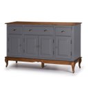 Ver imagem 1 de Balcão Buffet 4 Portas 3 Gavetas 60805 Hannover Linz Móveis - Cinza/imbuia Glazer