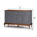 Ver imagem 4 de Balcão Buffet 4 Portas 3 Gavetas 60805 Hannover Linz Móveis - Cinza/imbuia Glazer