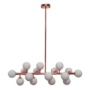 Pendente Moderno Jabuticaba Rose 16 Vidros Para Mesa de Jantar Sala Bancada Área Gourmet