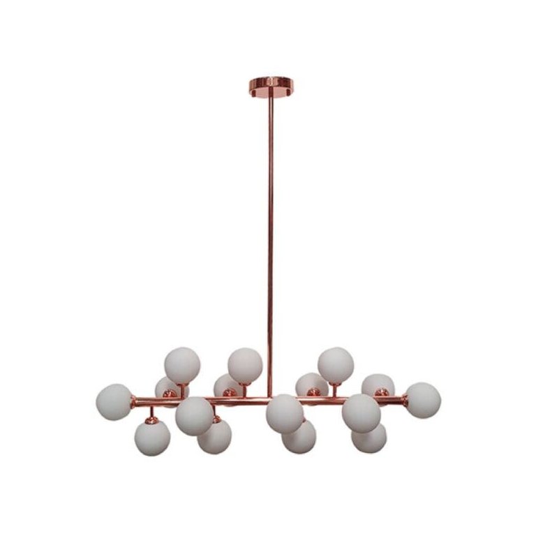 Pendente Moderno Jabuticaba Rose 16 Vidros Para Mesa de Jantar Sala Bancada Área Gourmet