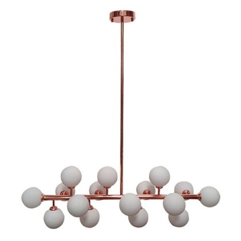 Pendente Moderno Jabuticaba Rose 16 Vidros Para Mesa de Jantar Sala Bancada Área Gourmet