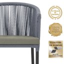 Ver imagem 3 de Mesa com 4 Cadeiras de Jantar Roma 100cm e Noronha em Aluminío Preto Corda Nautica Estofado 8 Trama