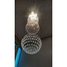 Lustre de Cristal Legitimo Globo Triplo 60cm Pé Direito Duplo Vão de Escada Sala Alta G360 Com - 3,0 - 8