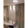 Lustre de Cristal Legitimo Globo Triplo 60cm Pé Direito Duplo Vão de Escada Sala Alta G360 Com - 3,0 - 3