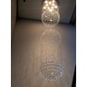 Lustre de Cristal Legitimo Globo Triplo 60cm Pé Direito Duplo Vão de Escada Sala Alta G360 Com - 3,0 - 4