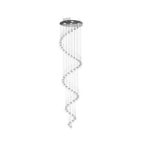 Lustre de Cristal Legitimo Espiral 40cm Pé Direito Duplo Vão de Escada Sala Alta Mesa E40 Com - 2,50