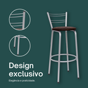 Ver imagem 4 de Kit 6 Banquetas para Balcão Flórida Prata Bistrô Ilhas Cozinha Gourmet Bares