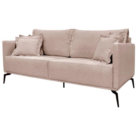 Sofa Liv 3 Lugares 200cm Pes Aço Linho 233 Areia Ezz Areia