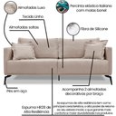 Ver imagem 7 de Sofa Liv 3 Lugares 200cm Pes Aço Linho 233 Areia Ezz Areia