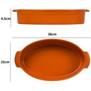 Ver imagem 4 de Forma Laranja 38x22cm Travessa Porcelana Germer Oval 2,9l Grande Assar e Servir