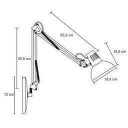 Luminária De Parede Articulável Roma Com Tecla On/Off Para Cabeceira de cama Sala Quadro Escrit - Pr - 2