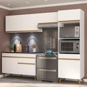 Ver imagem 3 de Armário de Cozinha Compacta 252cm com Leds Veneza Up Multimóveis V2018 Branco/Dourado