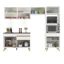 Ver imagem 6 de Armário de Cozinha Compacta 252cm com Leds Veneza Up Multimóveis V2018 Branco/Dourado