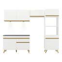 Ver imagem 7 de Armário de Cozinha Compacta 252cm com Leds Veneza Up Multimóveis V2018 Branco/Dourado